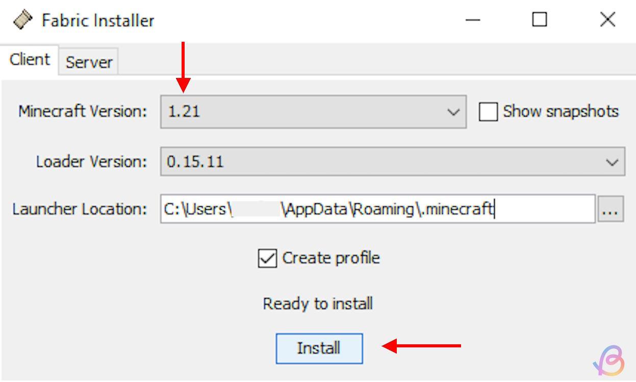 Instalador de Fabric para Minecraft
