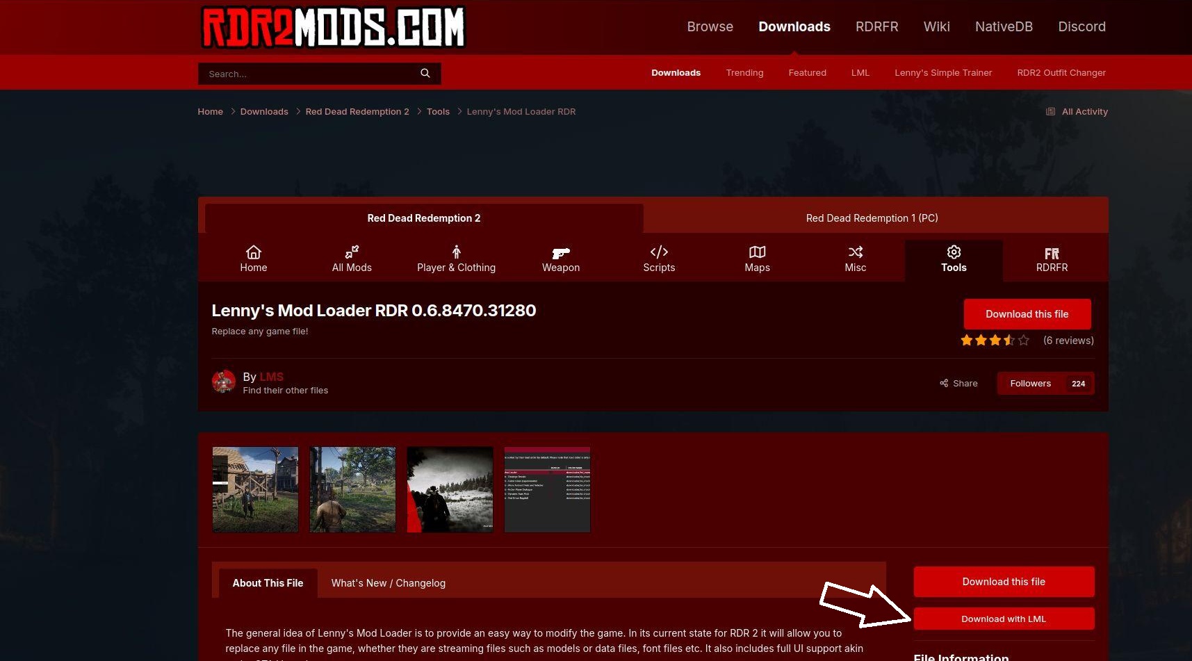 Instalar un mod de Red Dead Redemption 2 con Lenny's Mod Loader